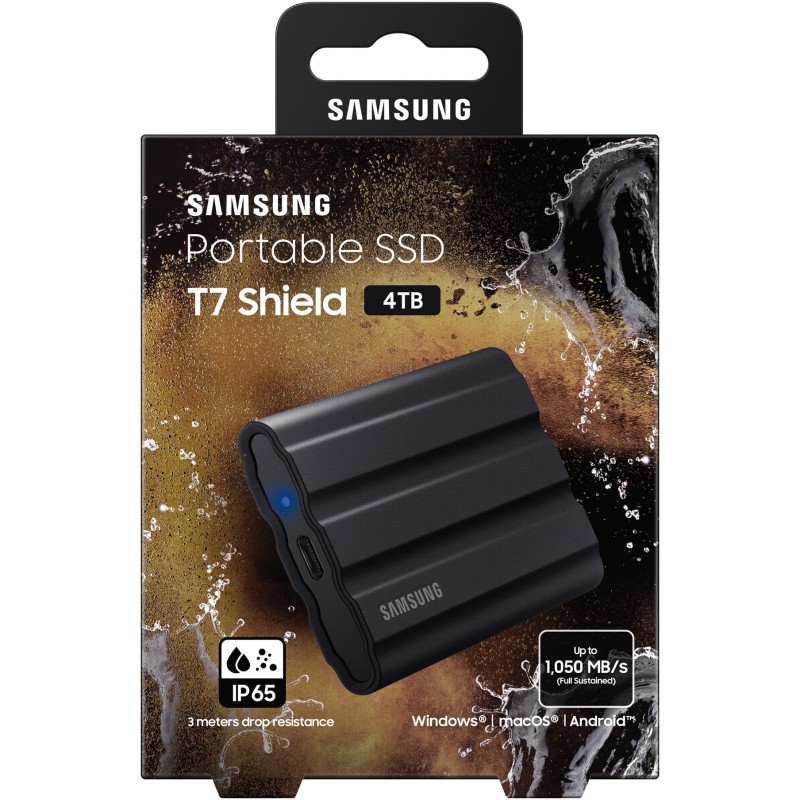Samsung Portable T7 Shield - T7 Shield - Black, 4TB, USB-C Gen2 — Buy in Cyprus with Fast Delivery