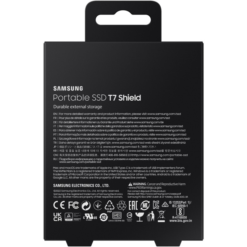 Samsung Portable T7 Shield - T7 Shield - Black, 4TB, USB-C Gen2 — Buy in Cyprus with Fast Delivery