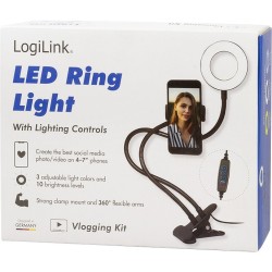 Logilink Smartphone Ring Light Clamp Mount - Diameter 8.5 cm — Buy in Cyprus with Fast Delivery