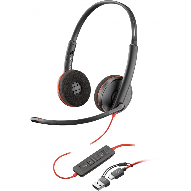 HP Poly Headset - C3220 - Black, Over-ear, USB-C, Stereo — Buy in Cyprus with Fast Delivery