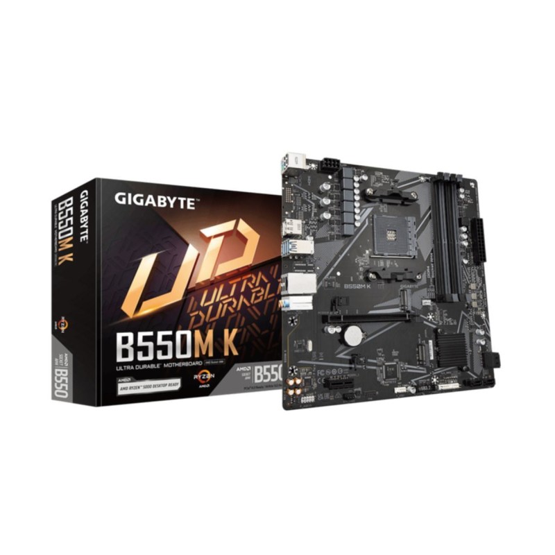 Gigabyte GA-B550M K - B550 micro ATX Motherboard (AM4) - 128GB DDR4, PCIe 4.0, HDMI 2.1, Brown