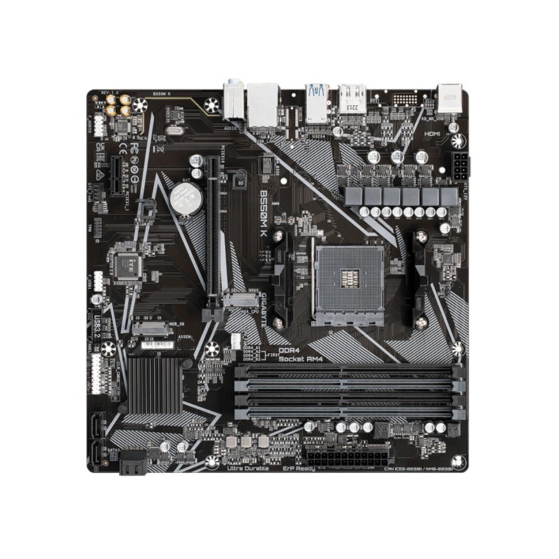Gigabyte GA-B550M K - B550 micro ATX Motherboard (AM4) - 128GB DDR4, PCIe 4.0, HDMI 2.1, Brown