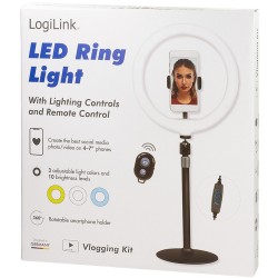 Logilink Smartphone Ring Light Tripod with Remote - Diameter 25 cm - USB-Powered — Buy in Cyprus with Fast Delivery