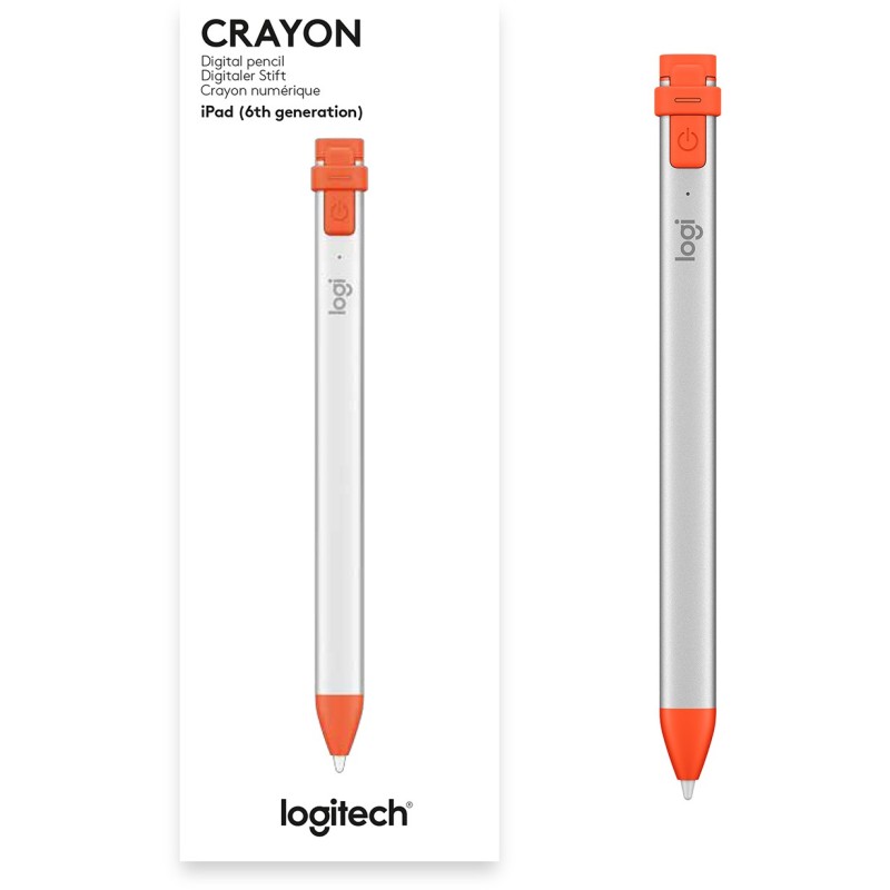Logitech Digital pen Crayon Orange Silver - Bluetooth iPad Stylus — Buy in Cyprus with Fast Delivery