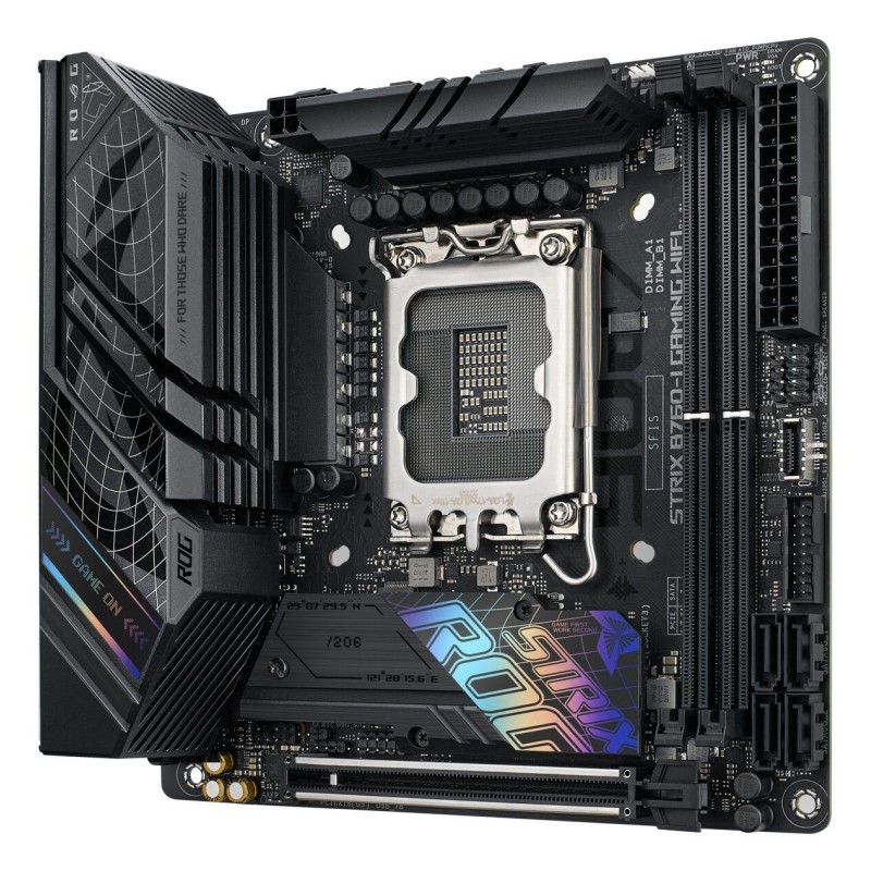 ASUS ROG Strix B760-I Gaming WiFi - Mini-ITX LGA1700 DDR5 (up to 96GB), 2x M.2, PCIe 5.0, 2.5Gb LAN, Wi-Fi 6E (Black)