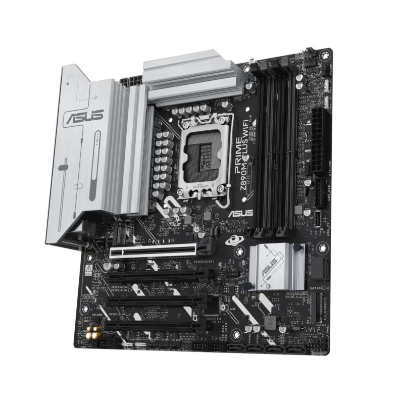 ASUS PRIME Z890M-PLUS WIFI - Z890M-PLUS - LGA1851, DDR5 up to 192GB, Micro-ATX, Wi-Fi 7, Bluetooth 5.4, 2.5Gb LAN, PCIe 5.0