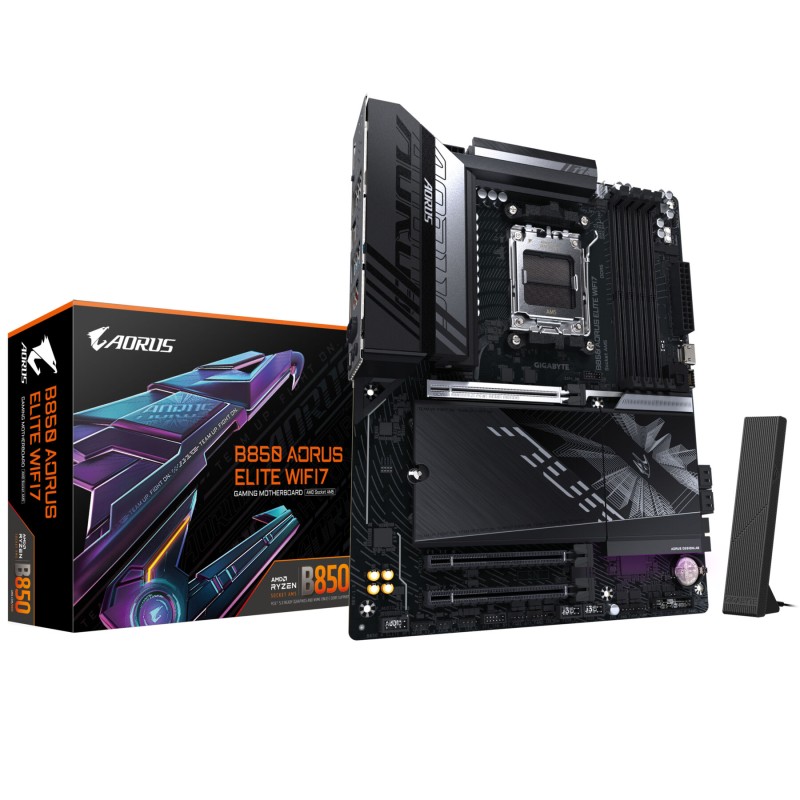 Gigabyte GA-B850 A ELITE WF7 - AM5 ATX Motherboard, DDR5, up to 256GB, Wi‑Fi 7, 2.5Gb LAN, Bluetooth 5.4