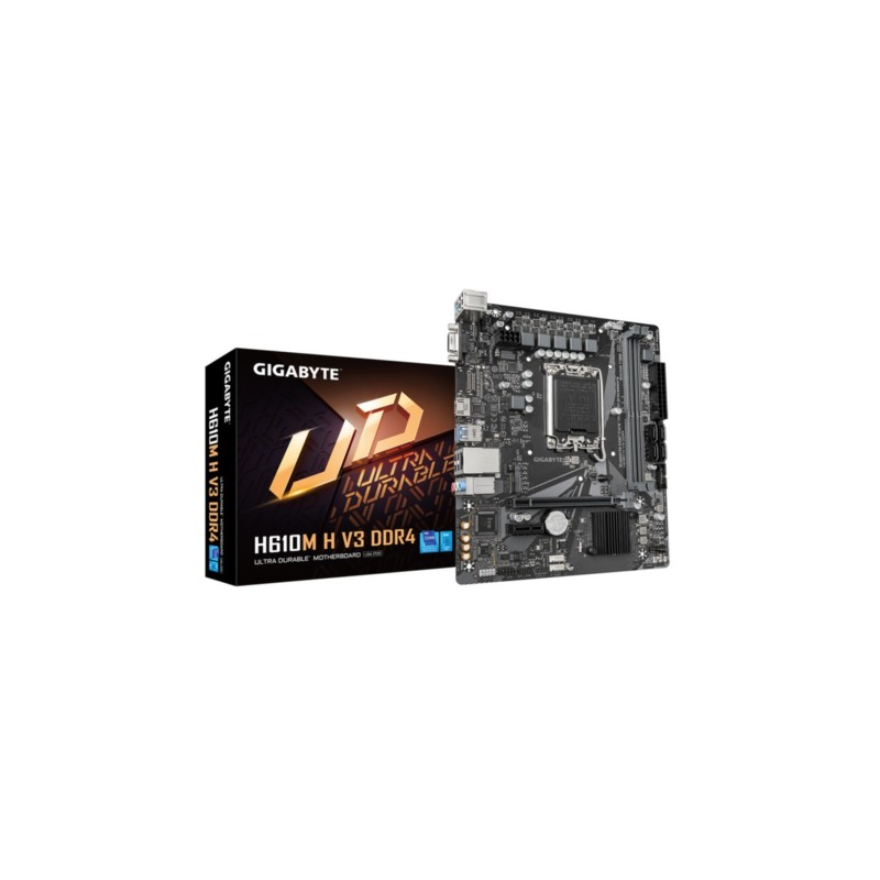Gigabyte GA-H610M H V3 - LGA1700 Micro-ATX DDR4 Motherboard, 64GB Max, Black — Buy in Cyprus with Fast Delivery