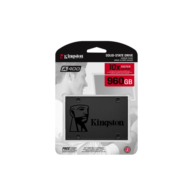 Kingston A400 SSD - SA400S37 - 960GB SATA III (6Gb/s) 2.5" (7mm) Black — Buy in Cyprus with Fast Delivery
